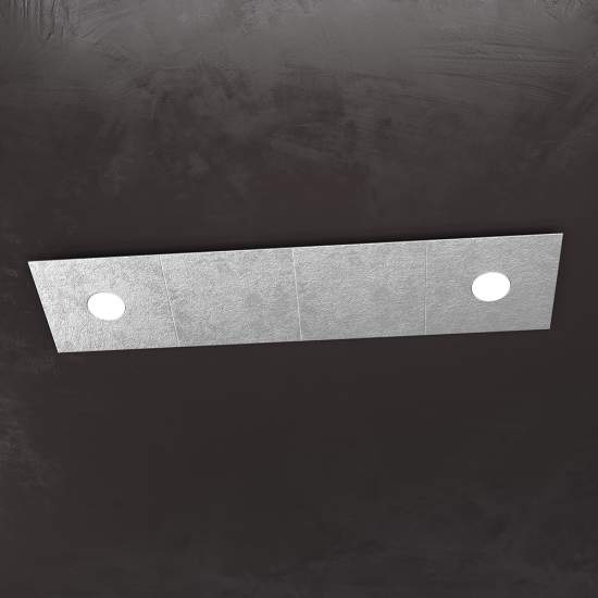 Applique Moderna 4 Moduli Eccentric Metallo Foglia Argento 2 Luci Gx53 1156_2L2D-FA