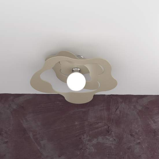 Plafoniera Moderna Ripples Metallo Sabbia 1 Luce E27 D.50Cm 1158_PL50-SA