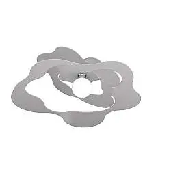 Plafoniera Moderna Ripples Metallo Grigio 1 Luce E27 D.70Cm