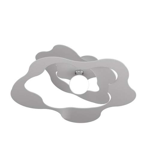 Plafoniera Moderna Ripples Metallo Grigio 1 Luce E27 D.70Cm 1158_PL70-GR