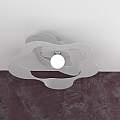 Plafoniera Moderna Ripples Metallo Grigio 1 Luce E27 D.70Cm 1158_PL70-GR