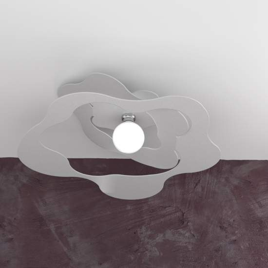 Plafoniera Moderna Ripples Metallo Grigio 1 Luce E27 D.70Cm 1158_PL70-GR