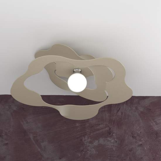 Plafoniera Moderna Ripples Metallo Sabbia 1 Luce E27 D.70Cm 1158_PL70-SA