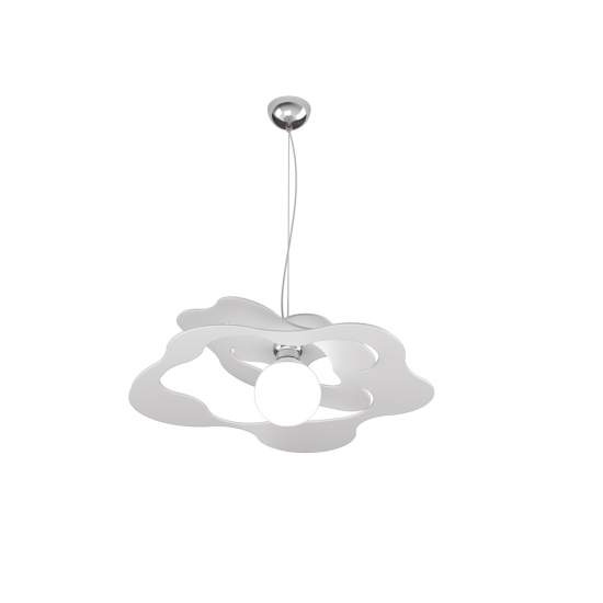 Sospensione Moderna Ripples Metallo Bianco 1 Luce E27 D.50Cm 1158_S50-BI