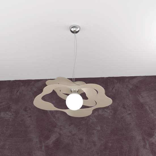 Sospensione Moderna Ripples Metallo Sabbia 1 Luce E27 D.50Cm 1158_S50-SA