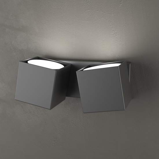 Applique Moderna Rotation Metallo Grigio Antracite 2 Luci Gx53 1160_2-GA