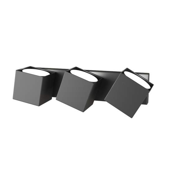Applique Moderna Rotation Metallo Grigio Antracite 3 Luci Gx53 1160_3-GA