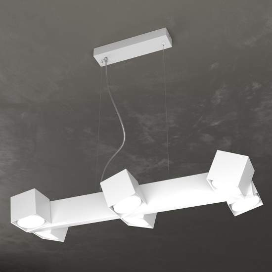 Sospensione Moderna Rotation Metallo Bianco 6 Luci Gx53 1160_S6-BI