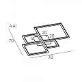 Plafoniera Moderna Quadrata Four Squares Alluminio Oro Led 90W 1162_70-GO