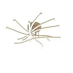 Plafoniera Moderna Tornado Alluminio Oro Led 60W