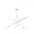 Sospensione Moderna Tornado Alluminio Bianco Led 88W D.100Cm Luce Calda 1163_S100C-BI