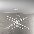 Sospensione Moderna Tornado Alluminio Bianco Led 88W D.100Cm Luce Calda 1163_S100C-BI