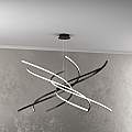Sospensione Moderna Tornado Alluminio Nero Led 88W D.100Cm Luce Calda 1163_S100C-NE