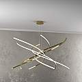 Sospensione Moderna Tornado Alluminio Oro Brunito Led 88W D.100Cm Luce Calda 1163_S100C-OB