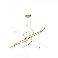 Sospensione Moderna Tornado Alluminio Oro Led 88W D.100Cm Luce Naturale 1163_S100N-GO