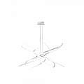 Sospensione Moderna Tornado Alluminio Bianco Led 69W D.80Cm Luce Calda 1163_S80C-BI