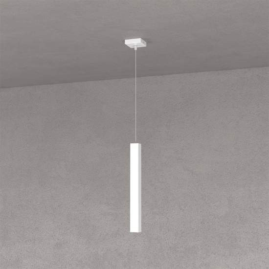 Sospensione Moderna Square Tube Metallo Bianco 1 Luce Gu10 1173_S1-BI