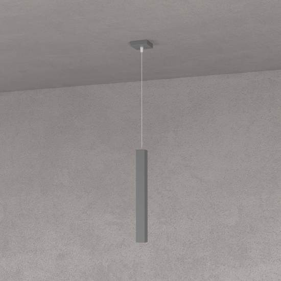 Sospensione Moderna Square Tube Metallo Grigio Antracite 1 Luce Gu10 1173_S1-GA