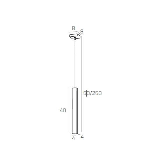 Sospensione Moderna Square Tube Metallo Grigio Antracite 1 Luce Gu10 1173_S1-GA