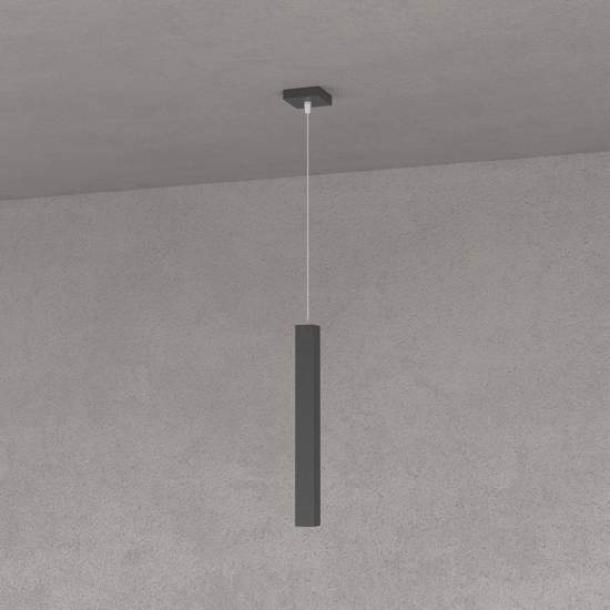 Sospensione Moderna Square Tube Metallo Nero 1 Luce Gu10 1173_S1-NE