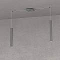 Sospensione Moderna Square Tube Metallo Grigio Antracite 2 Luci Gu10 1173_S2-GA