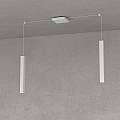 Sospensione Moderna Square Tube Metallo Grigio 2 Luci Gu10 1173_S2-GR