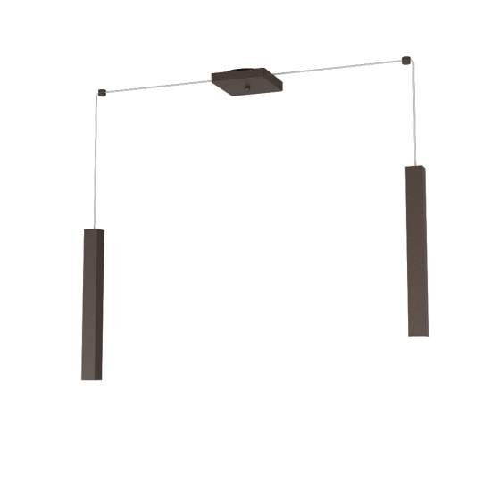 Sospensione Moderna Square Tube Metallo Marrone 2 Luci Gu10 1173_S2-MA