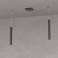 Sospensione Moderna Square Tube Metallo Marrone 2 Luci Gu10 1173_S2-MA
