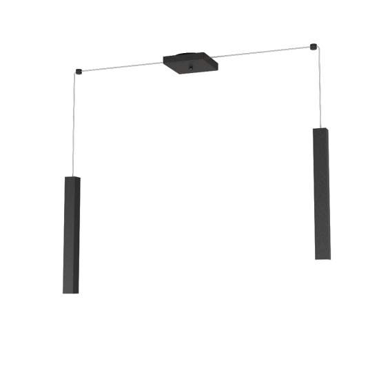 Sospensione Moderna Square Tube Metallo Nero 2 Luci Gu10 1173_S2-NE