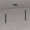 Sospensione Moderna Square Tube Metallo Nero 2 Luci Gu10 1173_S2-NE