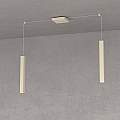 Sospensione Moderna Square Tube Metallo Sabbia 2 Luci Gu10 1173_S2-SA