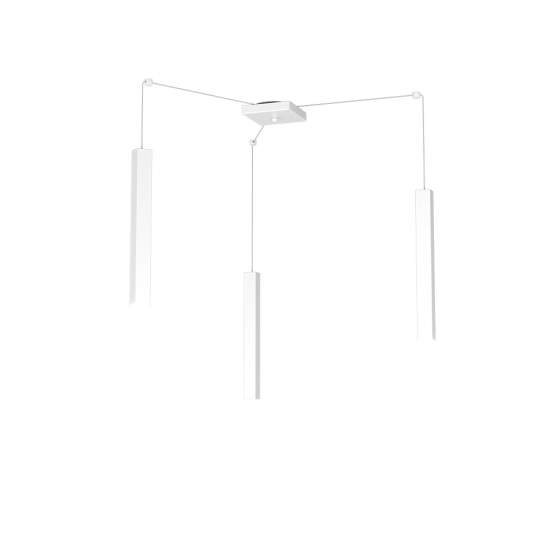 Sospensione Moderna Square Tube Metallo Bianco 3 Luci Gu10 1173_S3-BI