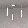 Sospensione Moderna Square Tube Metallo Bianco 3 Luci Gu10 1173_S3-BI