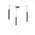 Sospensione Moderna Square Tube Metallo Grigio Antracite 3 Luci Gu10 1173_S3-GA