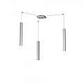 Sospensione Moderna Square Tube Metallo Grigio 3 Luci Gu10 1173_S3-GR