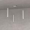 Sospensione Moderna Square Tube Metallo Grigio 3 Luci Gu10 1173_S3-GR