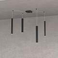 Sospensione Moderna Square Tube Metallo Nero 4 Luci Gu10 1173_S4-NE