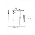 Sospensione Moderna Square Tube Metallo Nero 4 Luci Gu10 1173_S4-NE