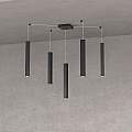 Sospensione Moderna Square Tube Metallo Nero 5 Luci Gu10 1173_S5-NE