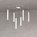 Sospensione Moderna Square Tube Metallo Bianco 6 Luci Gu10 1173_S6-BI
