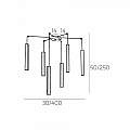 Sospensione Moderna Square Tube Metallo Grigio 6 Luci Gu10 1173_S6-GR