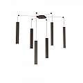 Sospensione Moderna Square Tube Metallo Marrone 6 Luci Gu10 1173_S6-MA