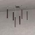 Sospensione Moderna Square Tube Metallo Marrone 6 Luci Gu10 1173_S6-MA
