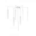 Sospensione Moderna Square Tube Metallo Bianco 7 Luci Gu10 1173_S7-BI
