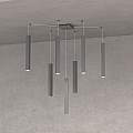 Sospensione Moderna Square Tube Metallo Grigio Antracite 7 Luci Gu10 1173_S7-GA