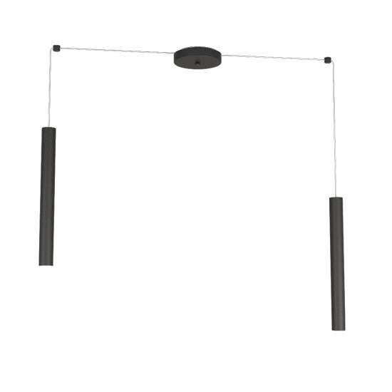 Sospensione Moderna Round Tube Metallo Nero 2 Luci Gu10 1174_S2-NE