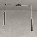 Sospensione Moderna Round Tube Metallo Nero 2 Luci Gu10 1174_S2-NE