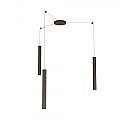Sospensione Moderna Round Tube Metallo Marrone 3 Luci Gu10 1174_S3-MA