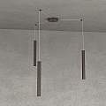 Sospensione Moderna Round Tube Metallo Marrone 3 Luci Gu10 1174_S3-MA