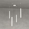 Sospensione Moderna Round Tube Metallo Bianco 4 Luci Gu10 1174_S4-BI
